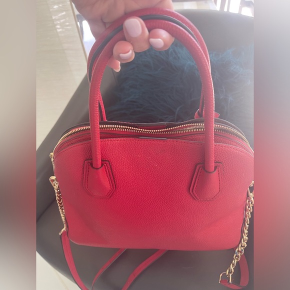 Michael Kors Studio Mercer large Dome Satchel Bag in dark Sangria - Picture 9 of 16